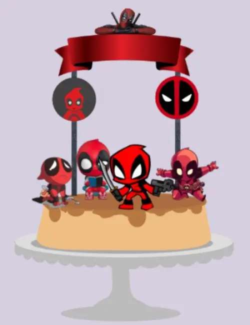 Arquivo de Corte Topo de Bolo - Deadpool