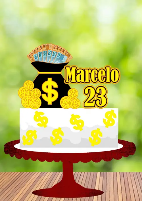 Arquivo de Corte Topo de Bolo - Dinheiro