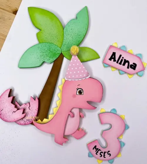 Arquivo de Corte Topo de Bolo - Dinossauro