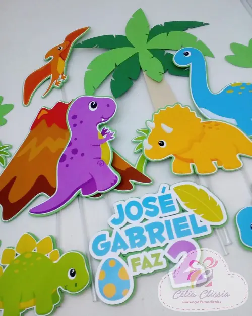 Arquivo de Corte Topo de Bolo - Dinossauro