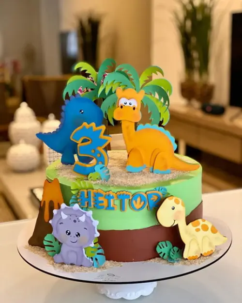 Arquivo de Corte Topo de Bolo - Dinossauro