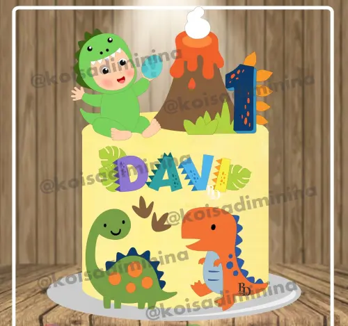 Arquivo de Corte Topo de Bolo - Dinossauro