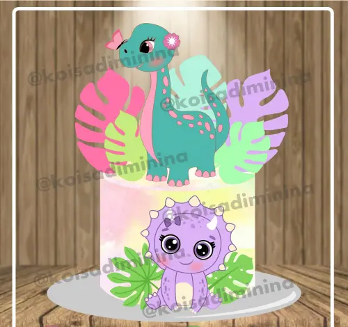 Arquivo de Corte Topo de Bolo - Dinossauro