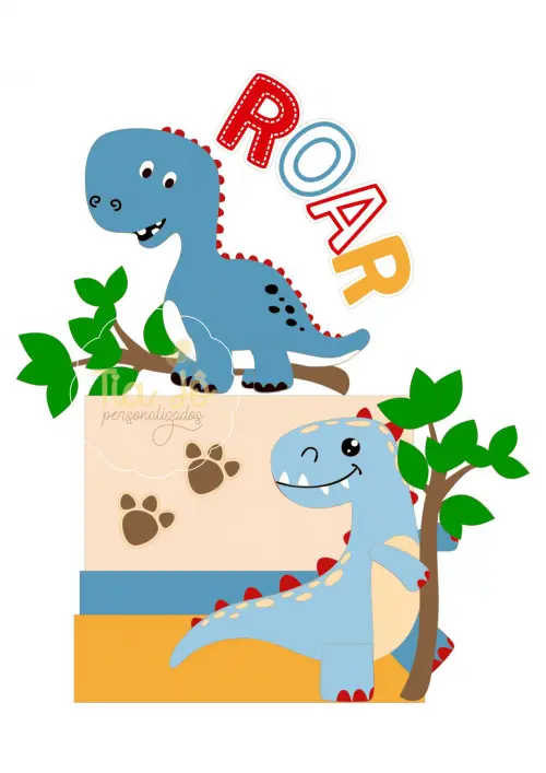 Arquivo de Corte Topo de Bolo - Dinossauro