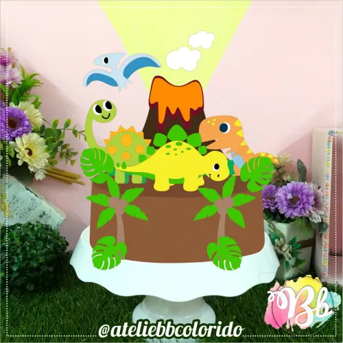 Arquivo de Corte Topo de Bolo - Dinossauro