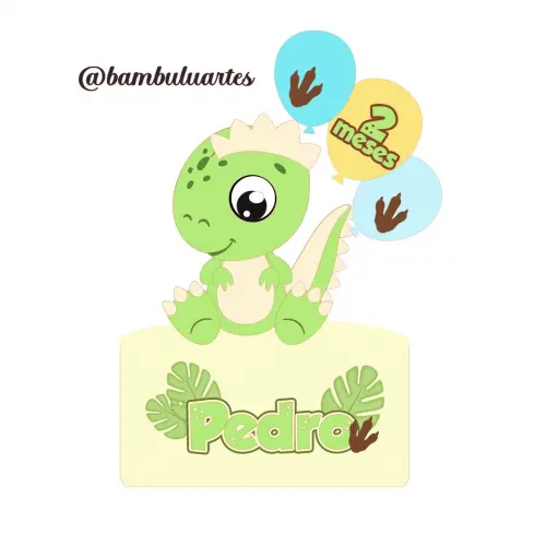 Arquivo de Corte Topo de Bolo - Dinossauro