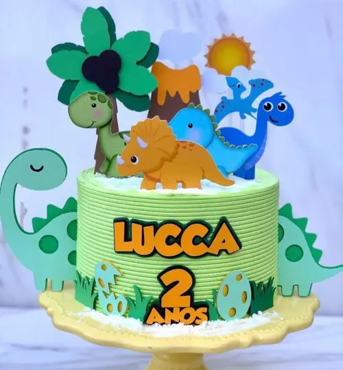 Arquivo de Corte Topo de Bolo - Dinossauro