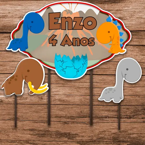 Arquivo de Corte Topo de Bolo - Dinossauro