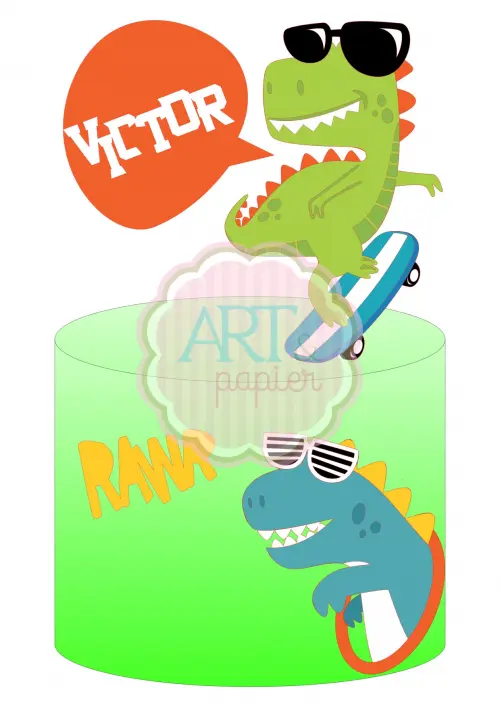 Arquivo de Corte Topo de Bolo - Dinossauro