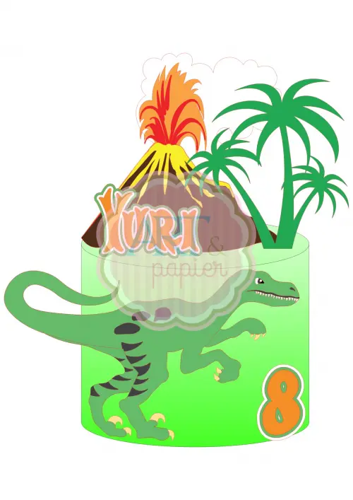 Arquivo de Corte Topo de Bolo - Dinossauro