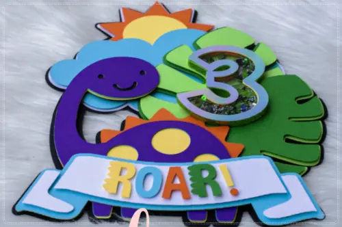 Arquivo de Corte Topo de Bolo - Dinossauro