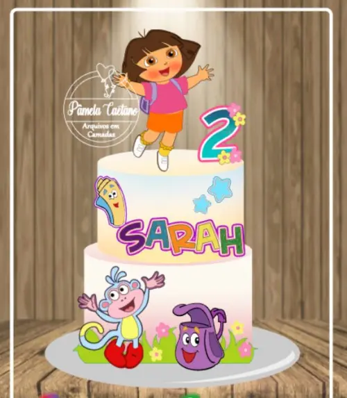 Arquivo de Corte Topo de Bolo - Dora Aventureira