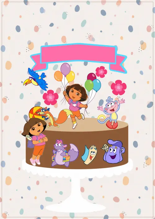 Arquivo de Corte Topo de Bolo - Dora Aventureira