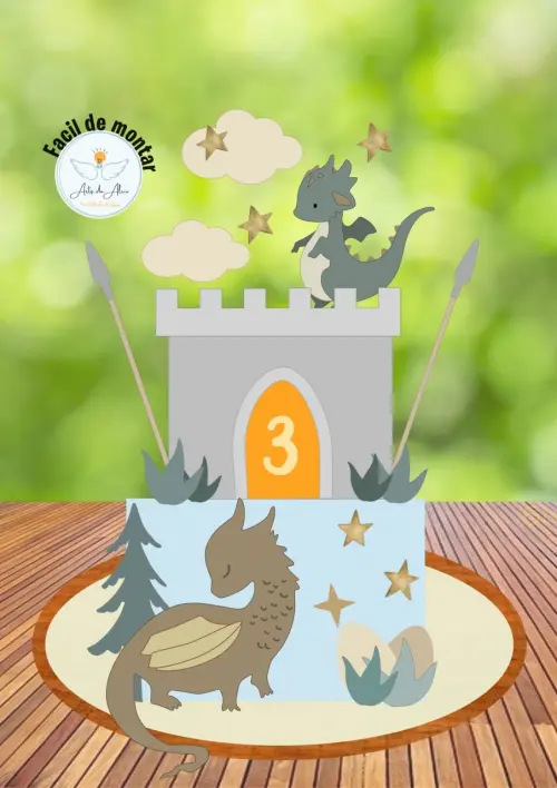 Arquivo de Corte Topo de Bolo - Dragão