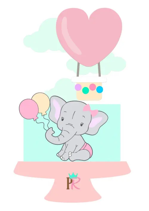 Arquivo de Corte Topo de Bolo - Elefantinho