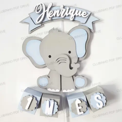 Arquivo de Corte Topo de Bolo - Elefantinho