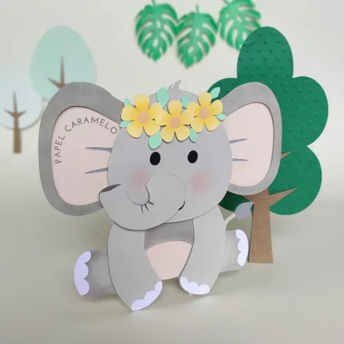 Arquivo de Corte Topo de Bolo - Elefantinho