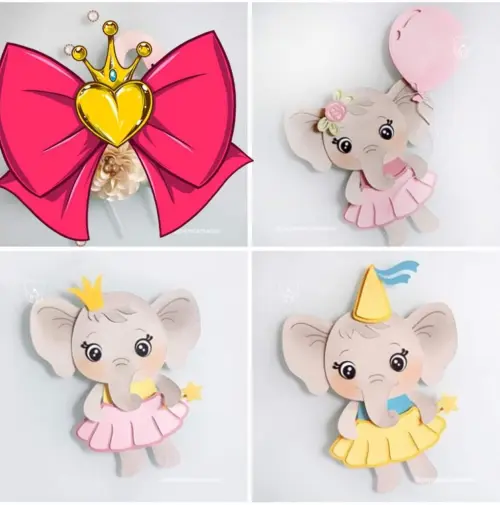 Arquivo de Corte Topo de Bolo - Elefantinho