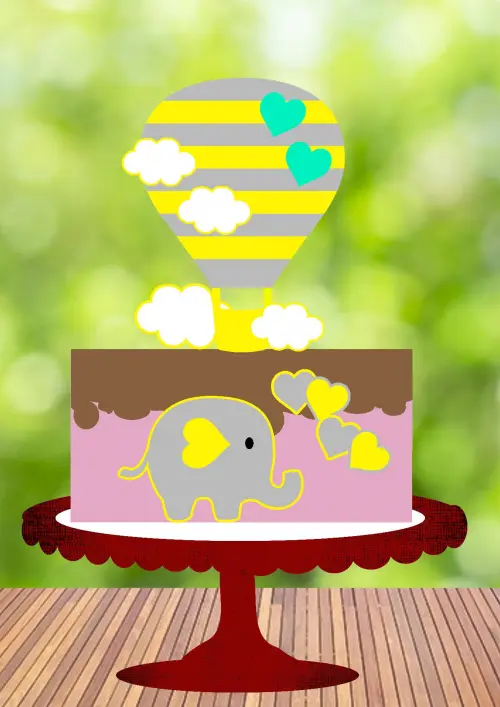 Arquivo de Corte Topo de Bolo - Elefantinho