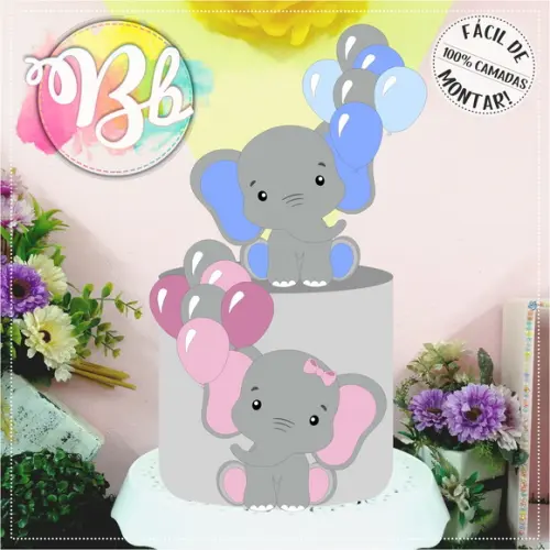 Arquivo de Corte Topo de Bolo - Elefantinho