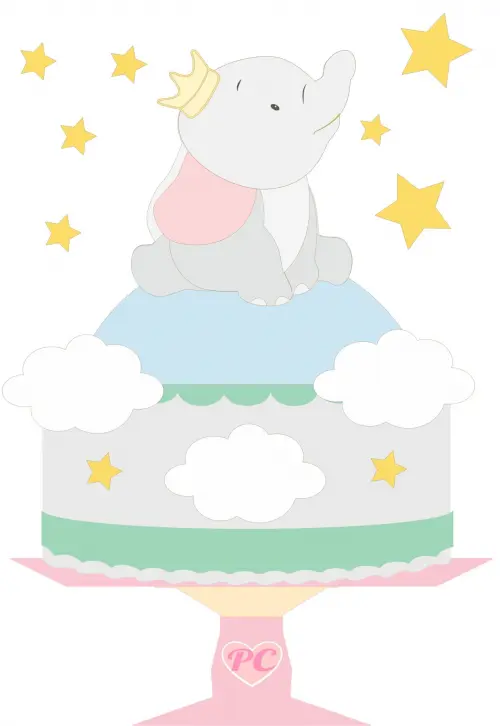 Arquivo de Corte Topo de Bolo - Elefantinho