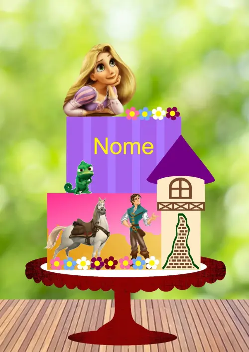 Arquivo de Corte Topo de Bolo - Enrolados / Rapunzel