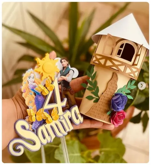 Arquivo de Corte Topo de Bolo - Enrolados / Rapunzel