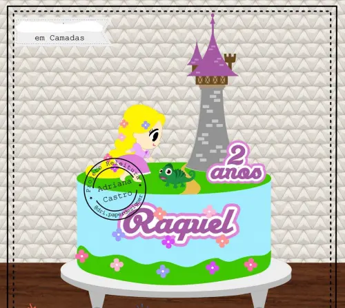 Arquivo de Corte Topo de Bolo - Enrolados / Rapunzel