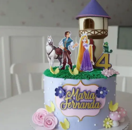 Arquivo de Corte Topo de Bolo - Enrolados / Rapunzel