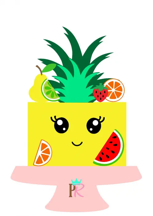 Arquivo de Corte Topo de Bolo - Abacaxi