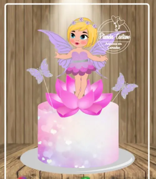 Arquivo de Corte Topo de Bolo - Fada