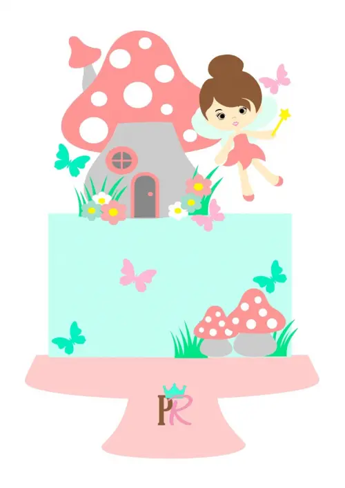 Arquivo de Corte Topo de Bolo - Fada