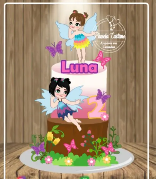 Arquivo de Corte Topo de Bolo - Fada