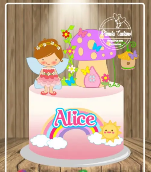 Arquivo de Corte Topo de Bolo - Fada