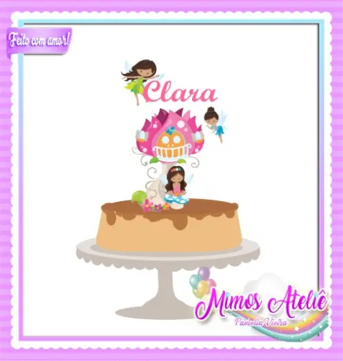 Arquivo de Corte Topo de Bolo - Fada