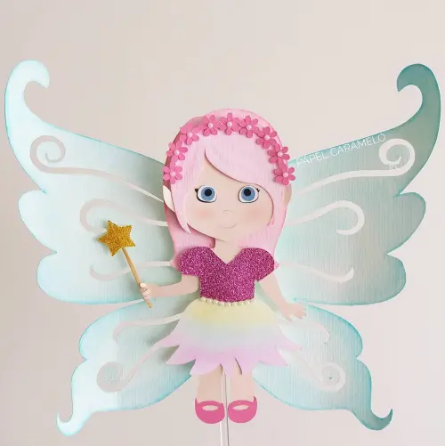 Arquivo de Corte Topo de Bolo - Fada