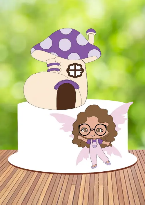 Arquivo de Corte Topo de Bolo - Fada