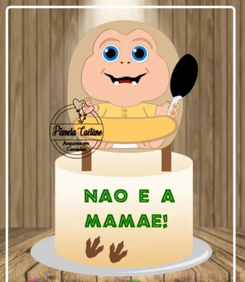 Arquivo de Corte Topo de Bolo - Família Dinossauro