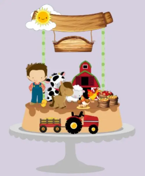 Arquivo de Corte Topo de Bolo - Fazendinha