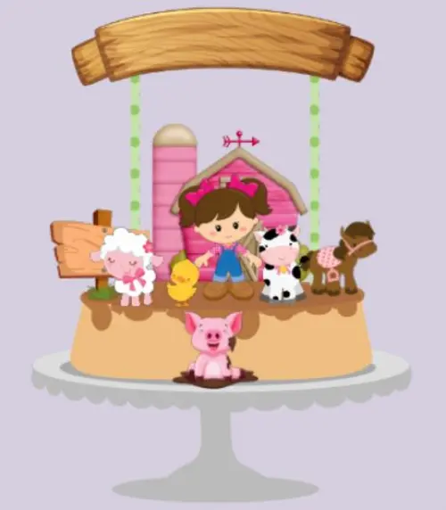 Arquivo de Corte Topo de Bolo - Fazendinha