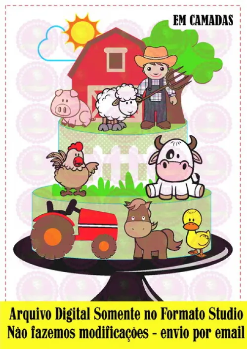 Arquivo de Corte Topo de Bolo - Fazendinha