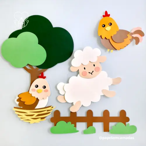 Arquivo de Corte Topo de Bolo - Fazendinha