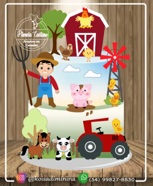 Arquivo de Corte Topo de Bolo - Fazendinha