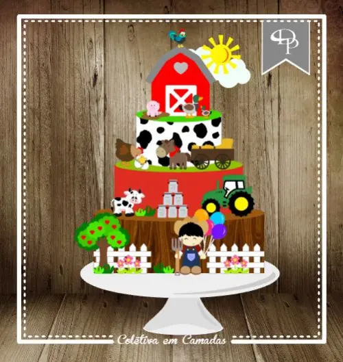 Arquivo de Corte Topo de Bolo - Fazendinha