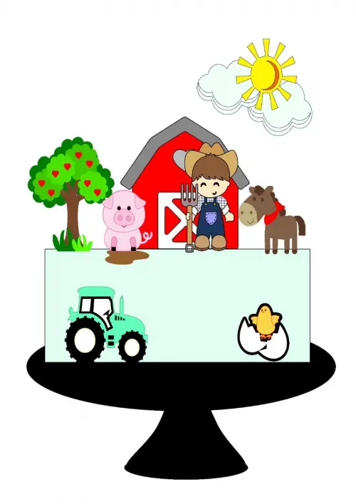 Arquivo de Corte Topo de Bolo - Fazendinha