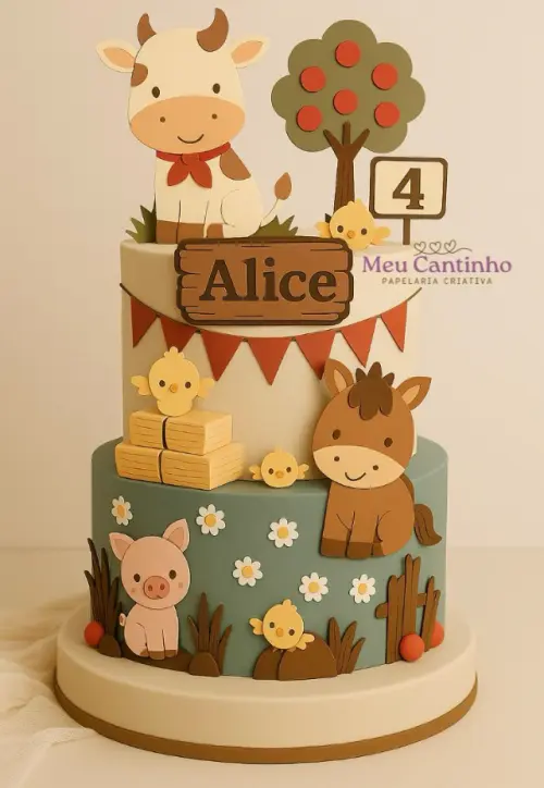 Arquivo de Corte Topo de Bolo - Fazendinha