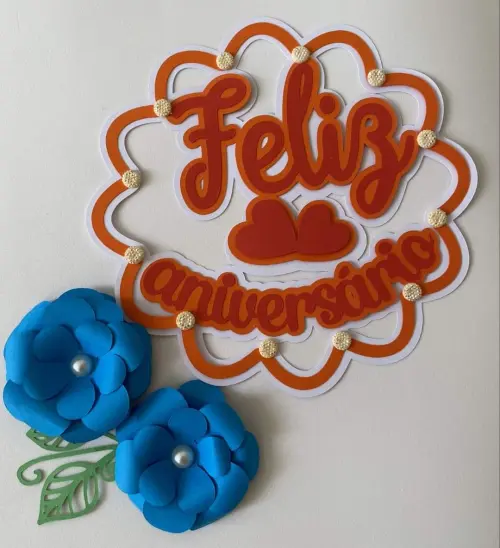 Arquivo de Corte Topo de Bolo - Feliz Aniversário