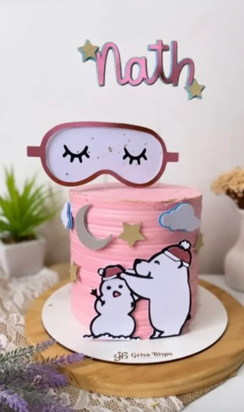 Arquivo de Corte Topo de Bolo - Festa do Pijama