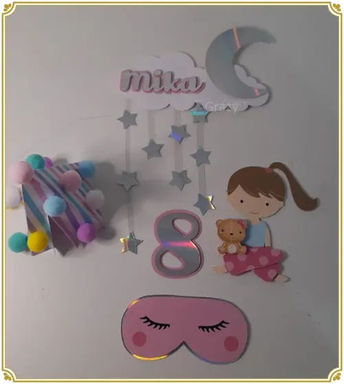 Arquivo de Corte Topo de Bolo - Festa do Pijama