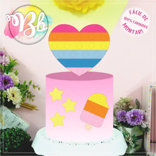 Arquivo de Corte Topo de Bolo - FIDGET TOYS - POP IT